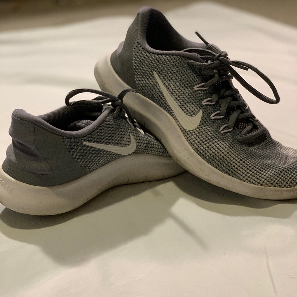 Grey and white Nike’s- BARELY WORN